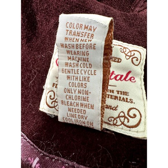 Y2k Aeropostale Velvet Burgundy Plum Red Blazer Jacket size Small - Picture 9 of 9